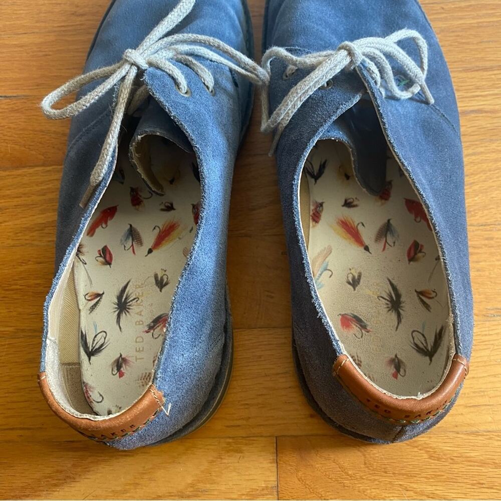 Ted Baker London | Chock Oxford Suede Derby Shoes Blue Size 13 - Picture 6 of 11
